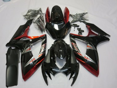 Purchase 2006-2007 Suzuki GSXR 600 / GSXR 750 Motorcycle Fairings - Red Glossy Black Canada
