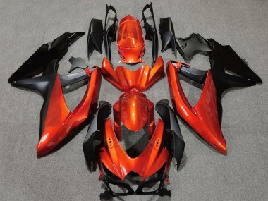Purchase 2008-2010 Suzuki GSXR 600 / GSXR 750 Motorcycle Fairings - Orange Matte Black Canada