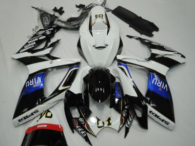 Purchase 2006-2007 Suzuki GSXR 600 / GSXR 750 Motorcycle Fairings - White Blue Glossy Black Viru Canada