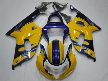 Purchase 2001-2003 Suzuki GSXR 600 / GSXR 750 Motorcycle Fairings - Yellow Blue Canada
