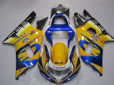 Purchase 2001-2003 Suzuki GSXR 600 / GSXR 750 Motorcycle Fairings - Yellow Blue White Corona Motul Canada