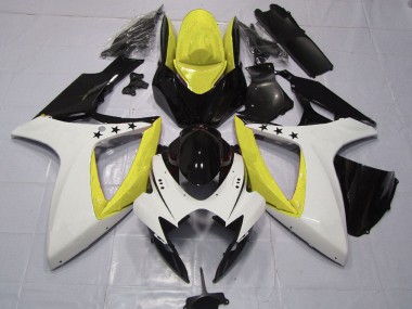 Purchase 2006-2007 Suzuki GSXR 600 / GSXR 750 Motorcycle Fairings - Yellow White Glossy Black Star Canada
