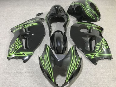 Purchase 1996-2007 Suzuki GSXR 1300 Motorcycle Fairings - Glossy Black Green Lightning Canada
