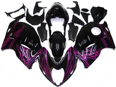 Purchase 1996-2007 Suzuki GSXR 1300 Motorcycle Fairings - Glossy Black Purple Flame Canada