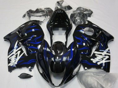 Purchase 1996-2007 Suzuki GSXR 1300 Motorcycle Fairings - Glossy Black Blue Flame Canada