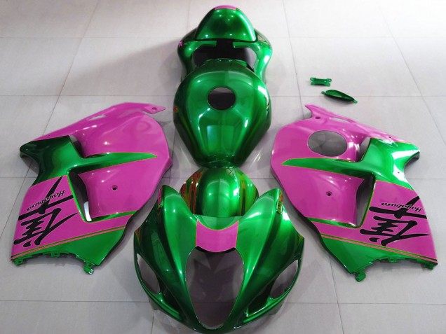 1996-2007 Suzuki GSXR 1300 Motorcycle Fairings - Glossy Green and Pink Canada