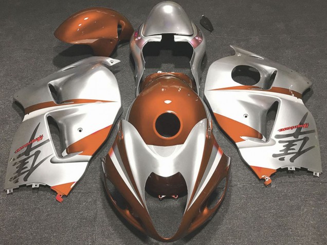 1996-2007 Suzuki GSXR 1300 Motorcycle Fairings - Glossy Orange and Silver Canada