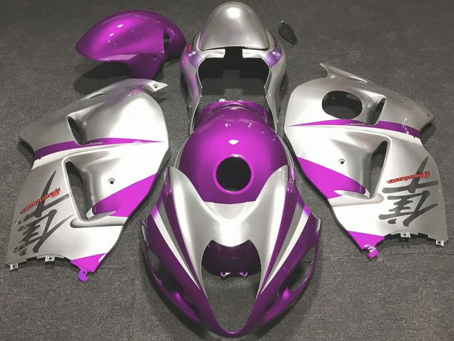 1996-2007 Suzuki GSXR 1300 Motorcycle Fairings - Glossy Pink and Silver Canada