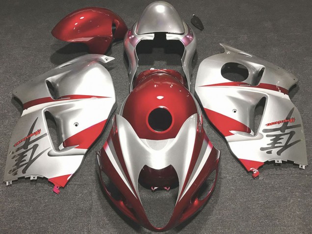 1996-2007 Suzuki GSXR 1300 Motorcycle Fairings - Glossy Red and Silver Canada