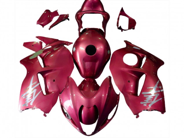 1996-2007 Suzuki GSXR 1300 Motorcycle Fairings - Glossy Red Silver Logo Canada