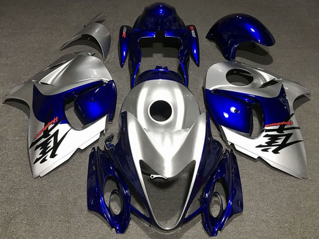 2008-2020 Suzuki GSXR 1300 Motorcycle Fairings - Glossy Silver and Blue Canada