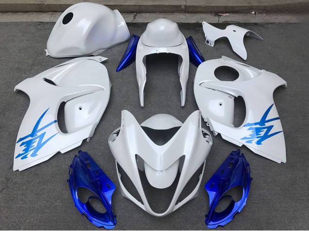 2008-2020 Suzuki GSXR 1300 Motorcycle Fairings - Glossy White Blue Canada