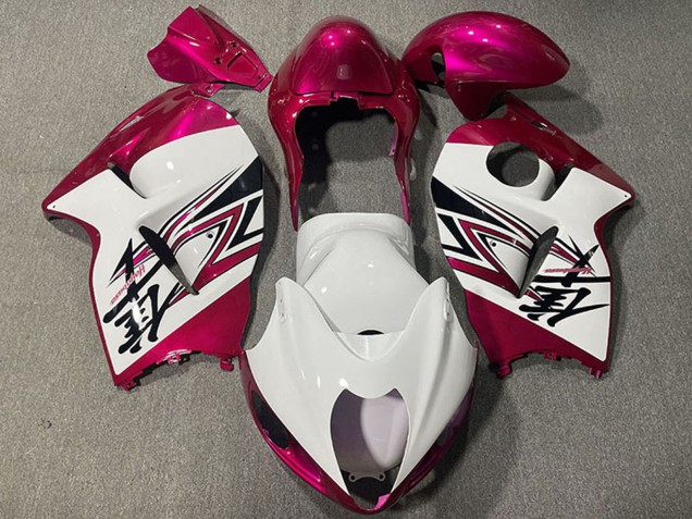 1996-2007 Suzuki GSXR 1300 Motorcycle Fairings - Glossy White Pink Canada