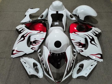 Purchase 2008-2020 Suzuki GSXR 1300 Motorcycle Fairings - Glossy White Red Flame Canada