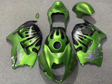 Purchase 1996-2007 Suzuki GSXR 1300 Motorcycle Fairings - Green Black Flame Canada