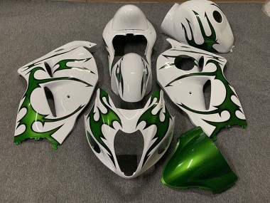 Purchase 1996-2007 Suzuki GSXR 1300 Motorcycle Fairings - White Green Flame Canada