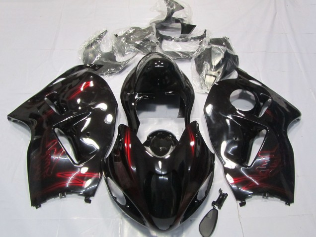 1996-2007 Suzuki GSXR 1300 Motorcycle Fairings - Red Glossy Black Canada