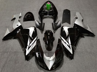 Purchase 2006-2007 Kawasaki ZX10R Motorcycle Fairings - Glossy Black Silver Canada