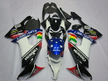 Purchase 2008-2010 Kawasaki ZX10R Motorcycle Fairings - Glossy Black White Blue Red Eurobet Lee Carrera Star Canada