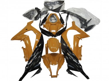 Purchase 2011-2015 Kawasaki ZX10R Motorcycle Fairings - Dark Orange Glossy Black Canada