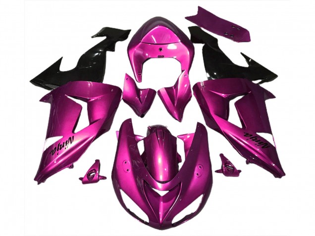 2006-2007 Kawasaki ZX10R Motorcycle Fairings - Pink Glossy Black Canada