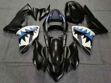 Purchase 2004-2005 Kawasaki ZX10R Motorcycle Fairings - Matte Black and Light Blue Shark Canada