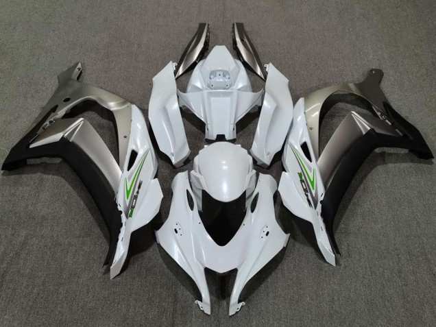2016-2020 Kawasaki ZX10R Motorcycle Fairings - Pearl White Silver Canada