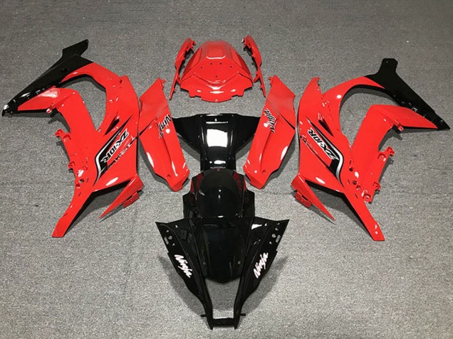 2011-2015 Kawasaki ZX10R Motorcycle Fairings - Red Glossy Black Canada
