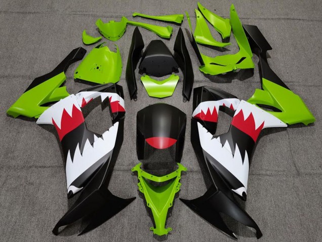 2008-2010 Kawasaki ZX10R Motorcycle Fairings - Green Matte Black Red White Shark Canada