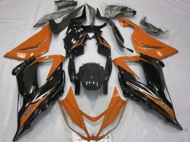 Purchase 2013-2018 Kawasaki ZX6R Motorcycle Fairings - Orange Glossy Black Canada