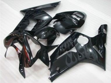 Purchase 2003-2004 Kawasaki ZX6R Motorcycle Fairings - Glossy Black Grey Flame Canada