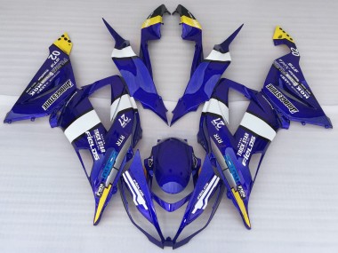 Purchase 2013-2018 Kawasaki ZX6R Motorcycle Fairings - Blue White Yellow Trick Star Bridgestone Canada