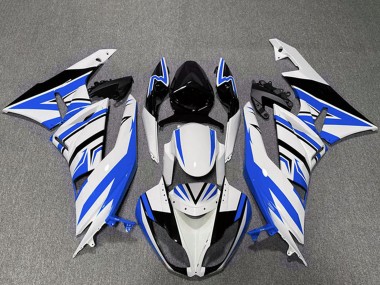 Purchase 2009-2012 Kawasaki ZX6R Motorcycle Fairings - White Blue Black Zag Canada