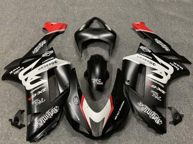 Purchase 2007-2008 Kawasaki ZX6R Motorcycle Fairings - Custom Matte Black White Red Canada
