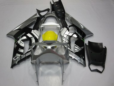Purchase 2003-2004 Kawasaki ZX6R Motorcycle Fairings - Silver Yellow Glossy Black Canada