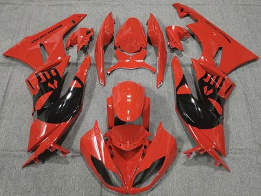 Purchase 2009-2012 Kawasaki ZX6R Motorcycle Fairings - Red Glossy Black Punisher Canada