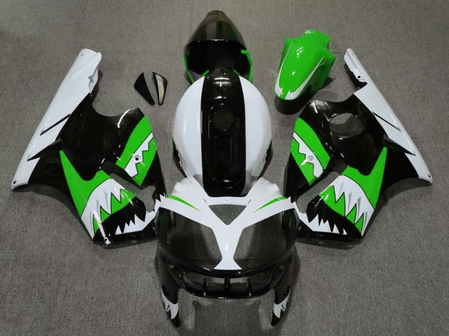 2002-2006 Kawasaki ZX12R Motorcycle Fairings - Green Black White Shark Canada