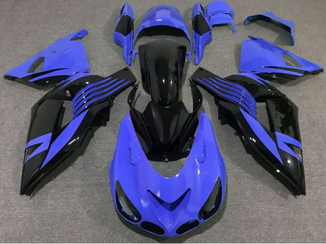 2006-2011 Kawasaki ZX14R Motorcycle Fairings - Blue Glossy Black Canada