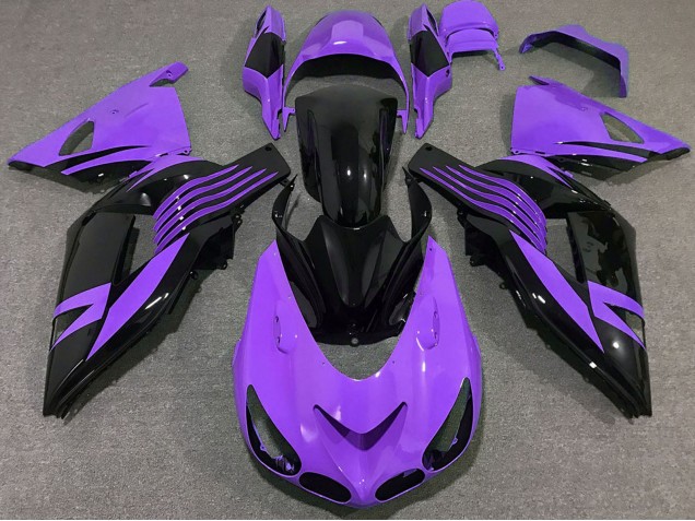 2006-2011 Kawasaki ZX14R Motorcycle Fairing - Purple Glossy Black Canada
