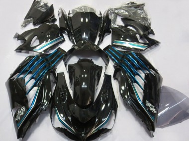 Purchase 2012-2024 Kawasaki ZX14R Motorcycle Fairings - Glossy Black Light Blue Canada