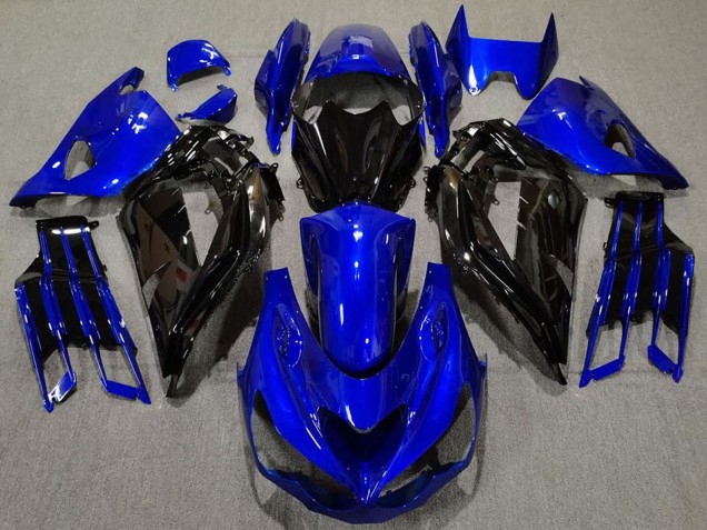 2012-2024 Kawasaki ZX14R Motorcycle Fairing - Blue Glossy Black Canada