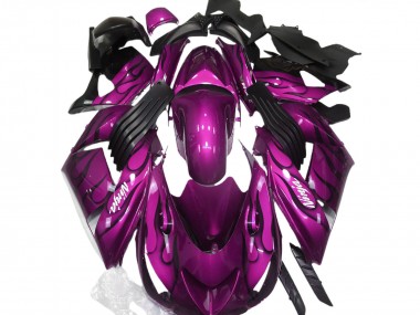 Purchase 2006-2011 Kawasaki ZX14R Motorcycle Fairing - Purple Black Flame White Ninja Canada