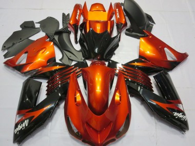 Purchase 2006-2011 Kawasaki ZX14R Motorcycle Fairings - Orange Glossy Black Canada