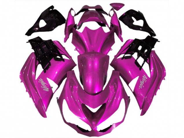 2012-2024 Kawasaki ZX14R Motorcycle Fairings - Hot Pink Black Canada