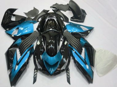 Purchase 2006-2011 Kawasaki ZX14R Motorcycle Fairings - Light Blue Glossy Black Canada