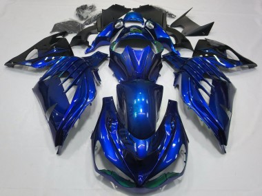 Purchase 2012-2024 Kawasaki ZX14R Motorcycle Fairings - Blue Glossy Black Canada