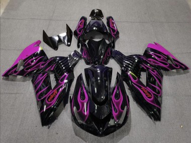 Purchase 2006-2011 Kawasaki ZX14R Motorcycle Fairing - Glossy Black Purple Flame Canada