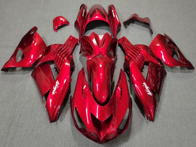 2006-2011 Kawasaki ZX14R Motorcycle Fairings - Red White Ninja Canada