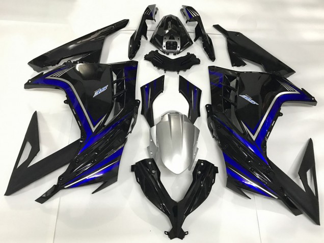 2013-2017 Kawasaki Ninja 300 Motorcycle Fairings - Glossy Black Blue Canada