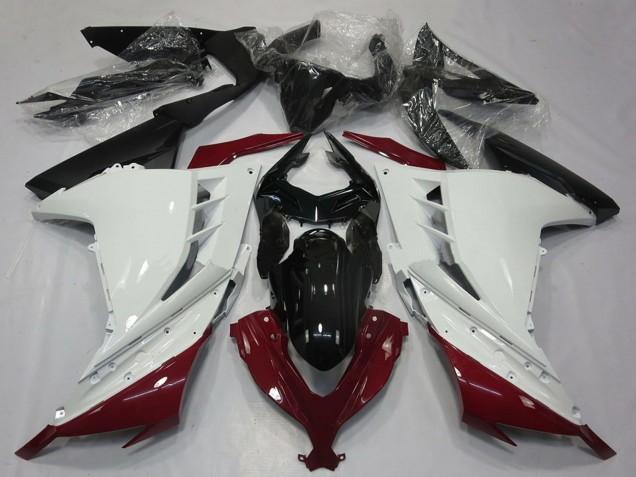 2013-2017 Kawasaki Ninja 300 Motorcycle Fairings - White Maroon Red Black Canada